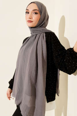 Aya Serisi İnce Pamuk Şal Kayrak Grisi -97 - Başörtüsü