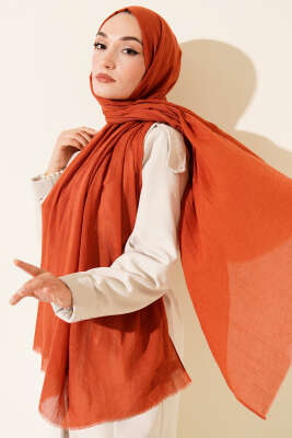 Aya Serisi İnce Pamuk Şal Kiremit -98