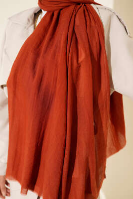 Aya Serisi İnce Pamuk Şal Kiremit -98 - Yılın Fırsatı