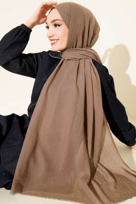 Aya Serisi İnce Pamuk Şal Koyu Vizon -171 