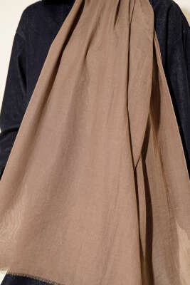 Aya Serisi İnce Pamuk Şal Koyu Vizon - Başörtüsü