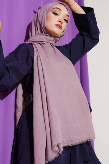 Aya Serisi İnce Pamuk Şal Lila -52 - Başörtüsü
