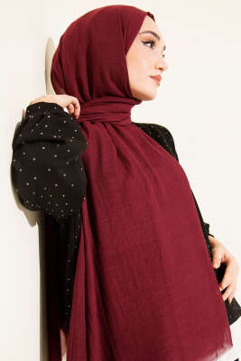 Aya Serisi İnce Pamuk Şal Mürdüm -04 - Başörtüsü