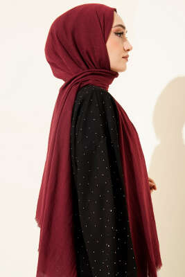 Aya Serisi İnce Pamuk Şal Mürdüm - Başörtüsü