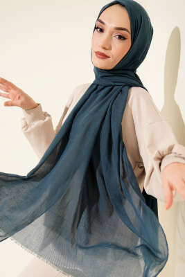 Aya Serisi İnce Pamuk Şal Petrol Yeşili 