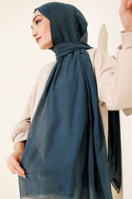 Aya Serisi İnce Pamuk Şal Petrol Yeşili - Başörtüsü