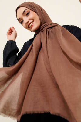 Aya Serisi İnce Pamuk Şal Soft Kahve 