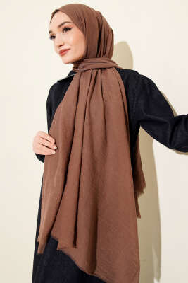 Aya Serisi İnce Pamuk Şal Soft Kahve - Başörtüsü