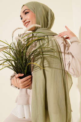 Aya Serisi İnce Pamuk Şal Su Yeşili - Başörtüsü
