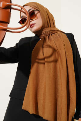 Aya Serisi İnce Pamuk Şal Taba -11 - Başörtüsü