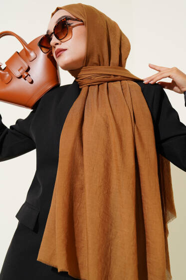 Aya Serisi İnce Pamuk Şal Taba -28 - Başörtüsü