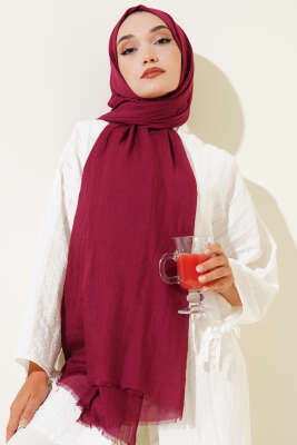 Aya Serisi İnce Pamuk Şal Vişne -62 - Başörtüsü