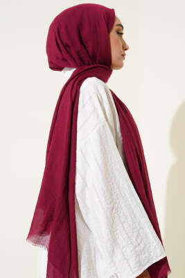Aya Serisi İnce Pamuk Şal Vişne -62 - Başörtüsü