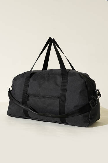 Ayarlanabilir Saplı Fermuarlı Spor Çanta Siyah - Kol Çantası