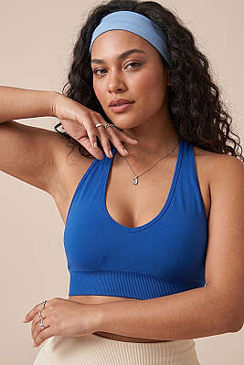 Ayarlı Arkası İpli Büstiyer İndigo - Spor Tayt