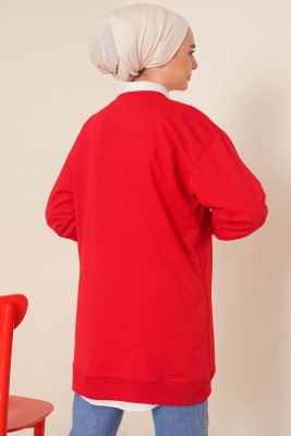 Ayıcık Baskılı Tunik Kırmızı - Tunik