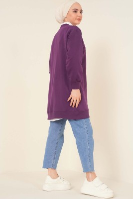 Ayıcık Baskılı Tunik Mor - Tunik