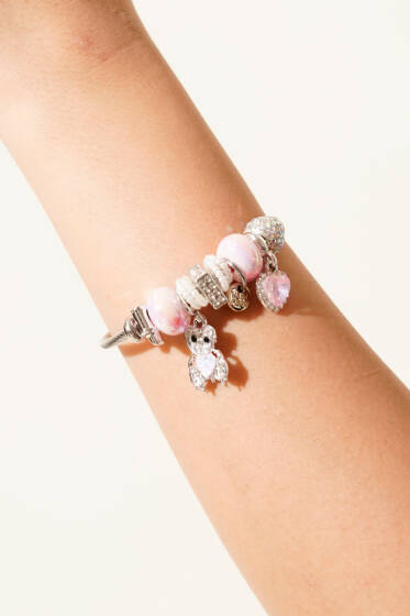 Ayıcık Charmlı Bileklik Pembe - Günün Seçilenleri
