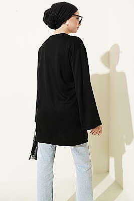 Ayıcık Nakışlı Loyşa Tunik Siyah - 300-500 TL Ürünler