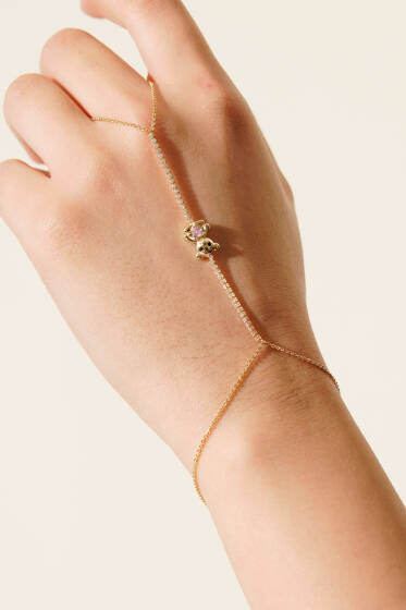 Ayıcık Taşlı Şahmeran Gold - Bileklik