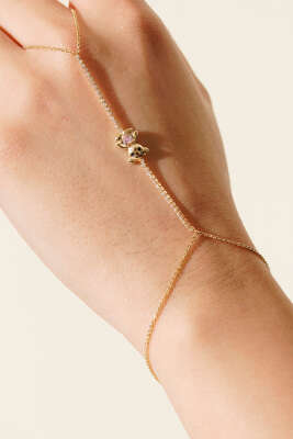 Ayıcık Taşlı Şahmeran Gold - Bileklik