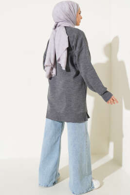Ayıcıklı Triko Tunik Antrasit - Triko Tunik