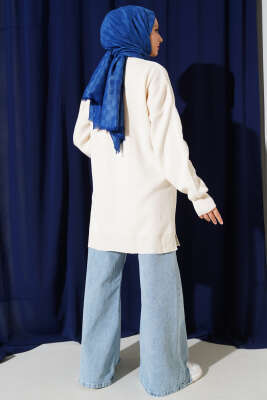 Ayıcıklı Triko Tunik Bej - Triko Tunik