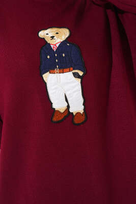 Ayıcıklı Triko Tunik Bordo - Triko Tunik