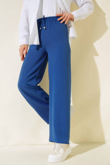 Ayrobin Bel Lastikli Pantolon İndigo - Pantolon