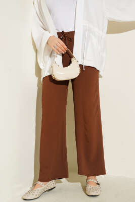 Ayrobin Bel Lastikli Pantolon Kestane 