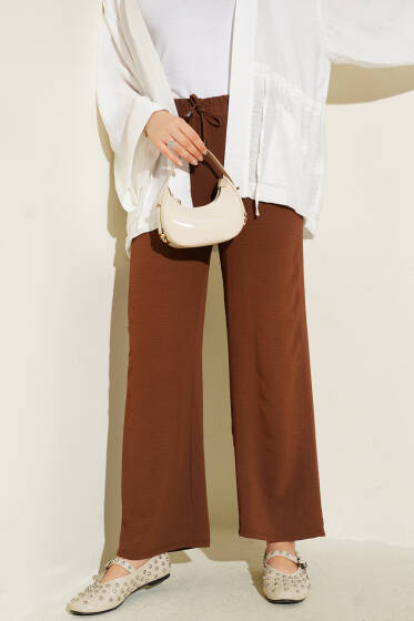 Ayrobin Bel Lastikli Pantolon Kestane - Yılın Fırsatı