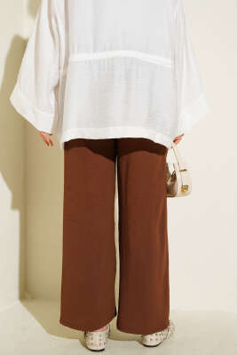 Ayrobin Bel Lastikli Pantolon Kestane - Yılın Fırsatı