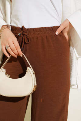 Ayrobin Bel Lastikli Pantolon Kestane - Yılın Fırsatı