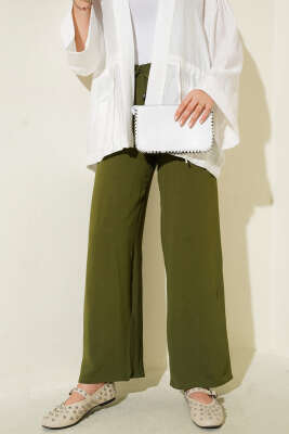 Ayrobin Bel Lastikli Pantolon Nefti 