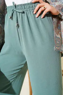 Ayrobin Bol Paça Pantolon Çağla Yeşili - Pantolon