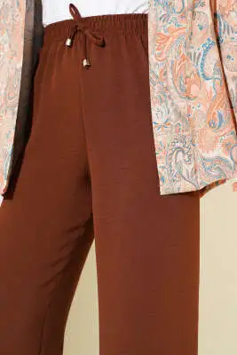 Ayrobin Bol Paça Pantolon Kahve - Pantolon