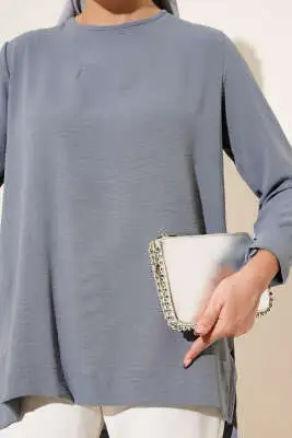 Ayrobin Duble Kol Tunik Kayrak Grisi - Tunik