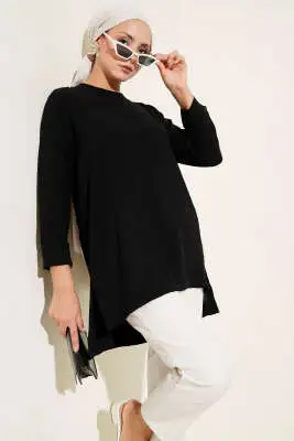 Ayrobin Duble Kol Tunik Siyah 