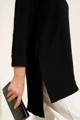 Ayrobin Duble Kol Tunik Siyah - Tunik