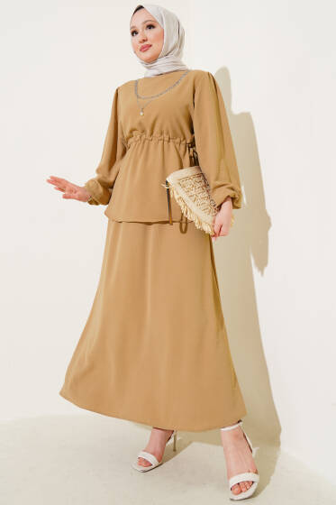 Ayrobin Etekli İkili Takım Camel - İkili Takım