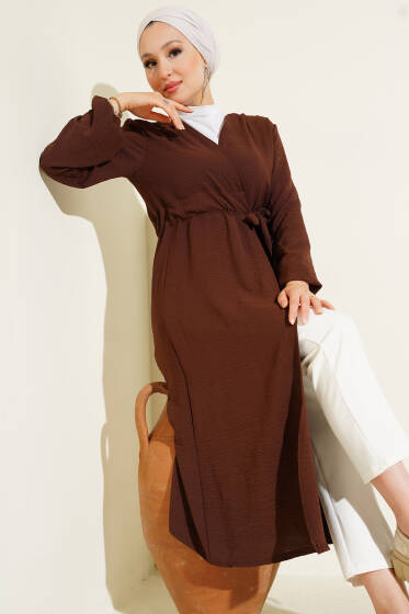 Ayrobin İçten Bağcıklı Hırka Kahve - Hırka