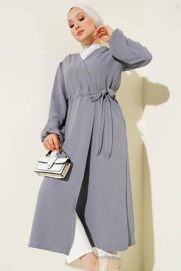 Ayrobin İçten Bağcıklı Hırka Kayrak Grisi - Hırka