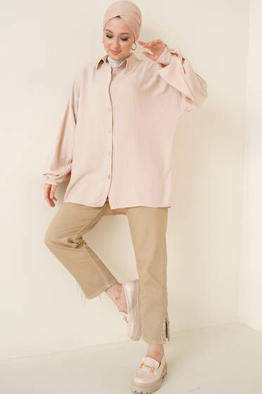 Ayrobin Salaş Gömlek Bej - ÇOK SATANLAR