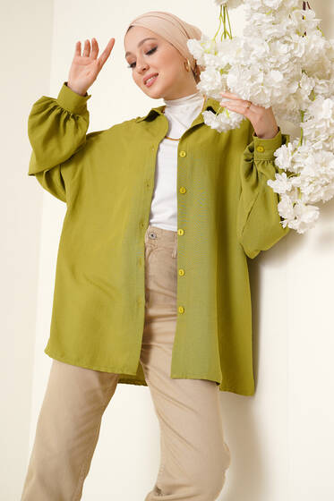 Ayrobin Salaş Gömlek Yağ Yeşili - Gömlek