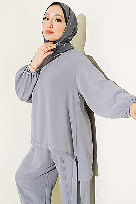 Ayrobin Şalvarlı İkili Takım Gri - İkili Takım