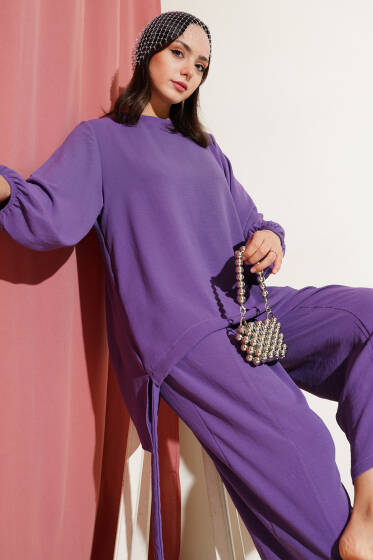Ayrobin Şalvarlı İkili Takım Lila - İkili Takım