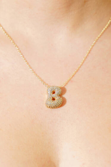 B Harfli Taşlı Kolye - Günün Seçilenleri