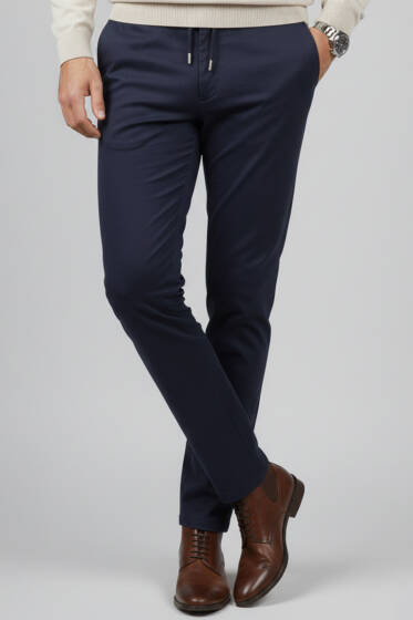 Bağcıklı Jogger Erkek Pantolon Lacivert - Erkek Pantolon