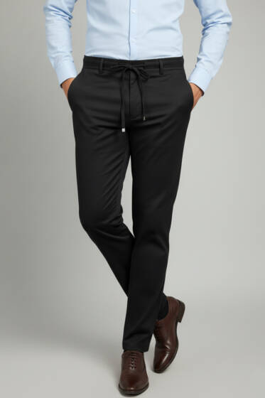Bağcıklı Jogger Erkek Pantolon Siyah - Erkek Pantolon