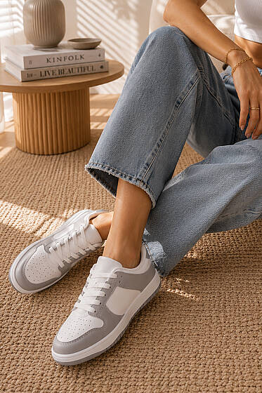 Bağcıklı Sneaker Spor Ayakkabı Gri - Spor Ayakkabı